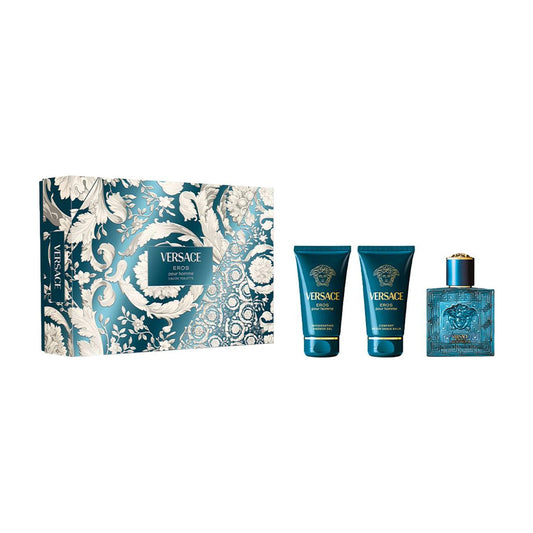 Versace Eros 3 Pcs Set for Men: 1.7 Eau de Toilette Spray + 1.7 Shower Gel + 1.7 After Shave Balm