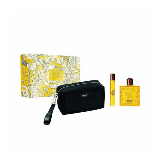 Versace Eros Energy 3 Pcs Set for Men: 3.4 Eau de Parfum Spray + 0.3 Eau de Parfum Spray + Pouch