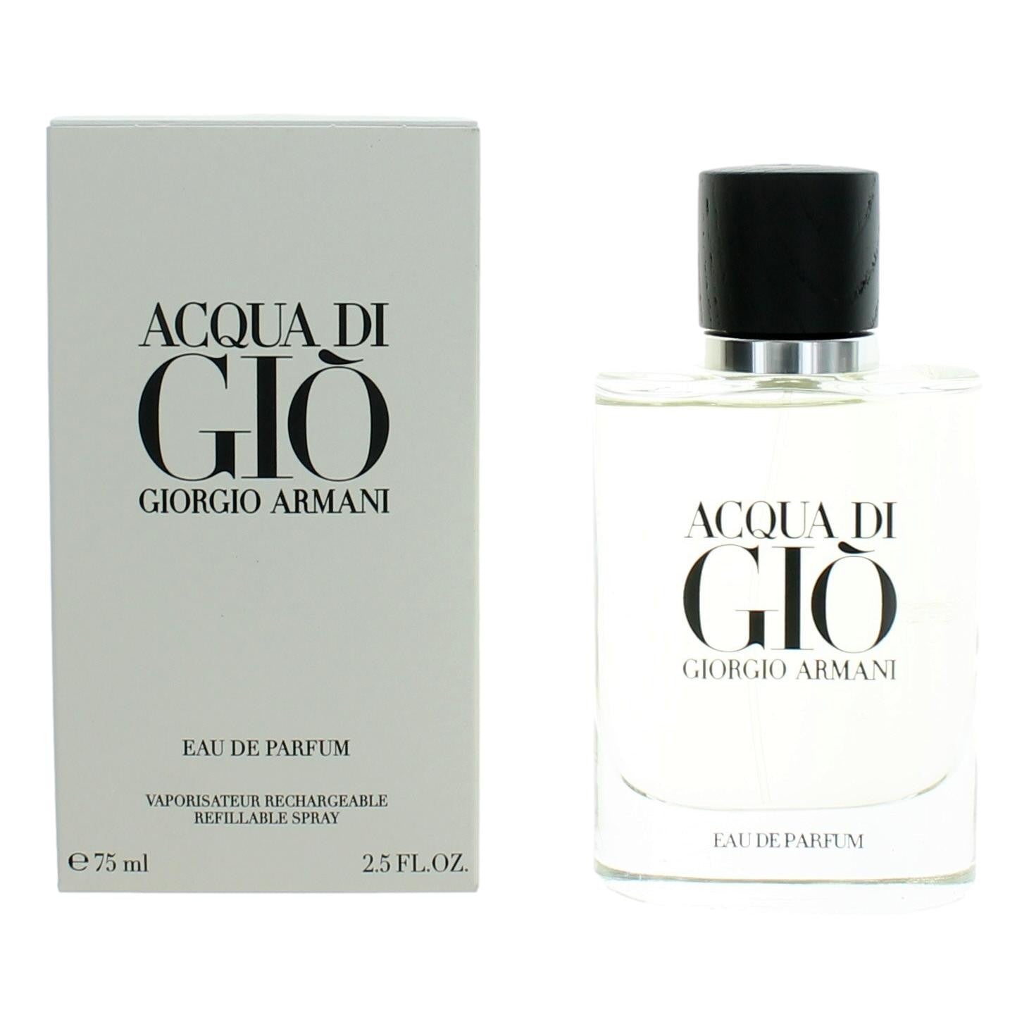 Acqua Di Gio by Giorgio Armani, 2.5 oz Eau De Parfum Spray Refillable for Men - 101 Perfume Plus