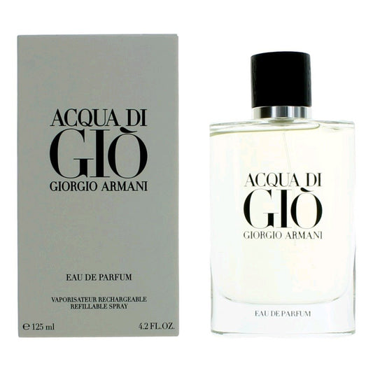 Acqua Di Gio by Giorgio Armani, 4.2 oz Eau De Parfum Spray Refillable for Men - 101 Perfume Plus