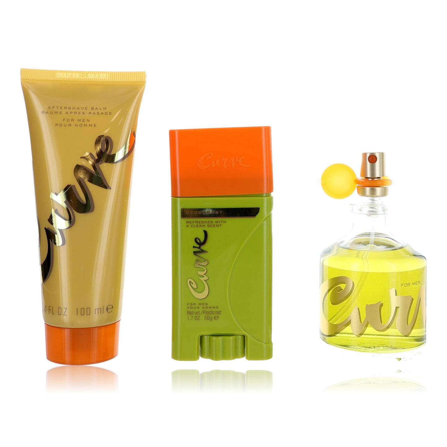 Curve by Liz Claiborne, Set de regalo de 3 piezas para hombre con desodorante