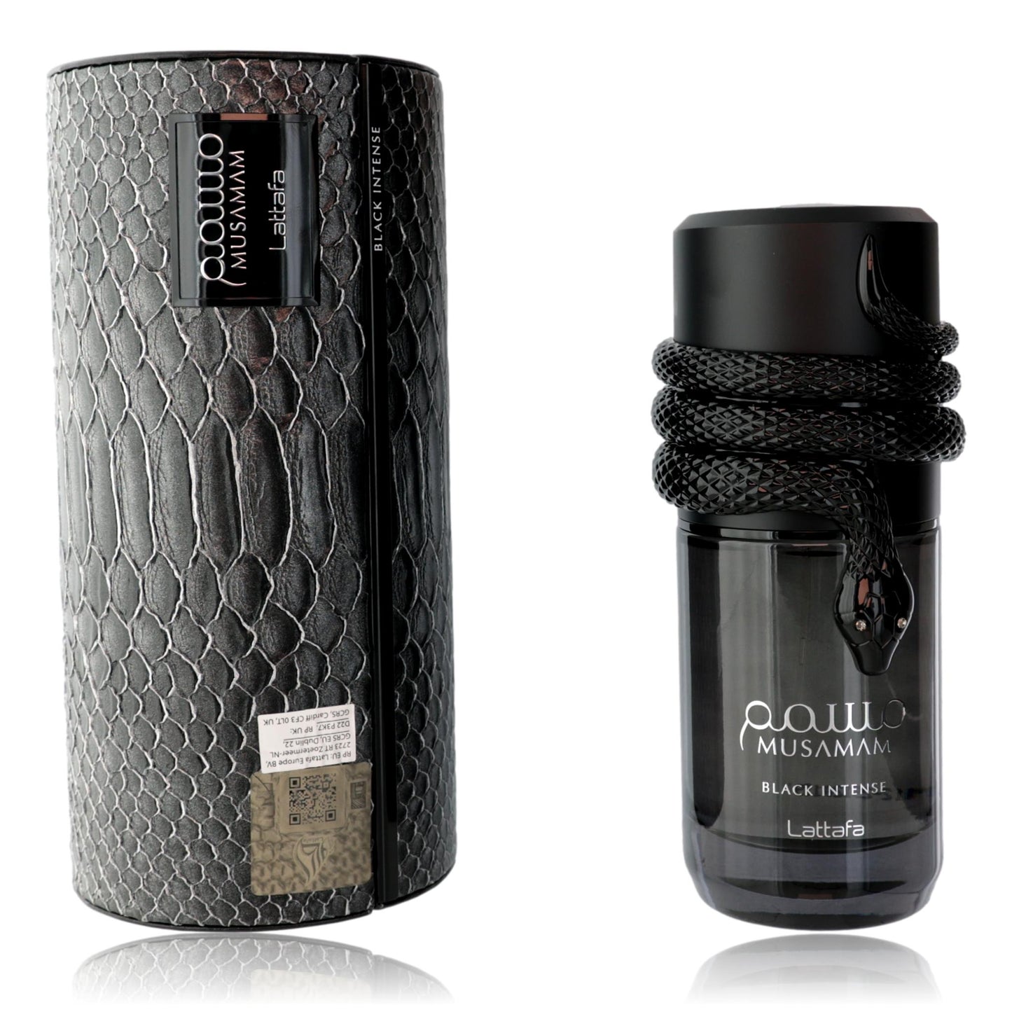 Musamam Black Intense de Lattafa, EDP en espray de 3.4 oz para Unisex