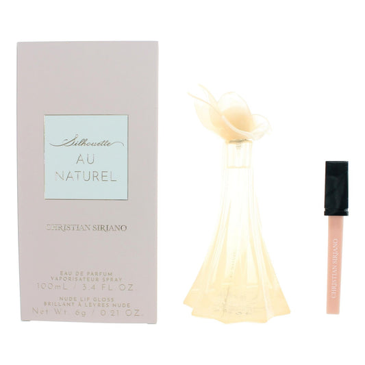 Silhouette Au Naturel by Christian Siriano, 3.4 oz Eau De Parfum Spray for Women with Lip Gloss