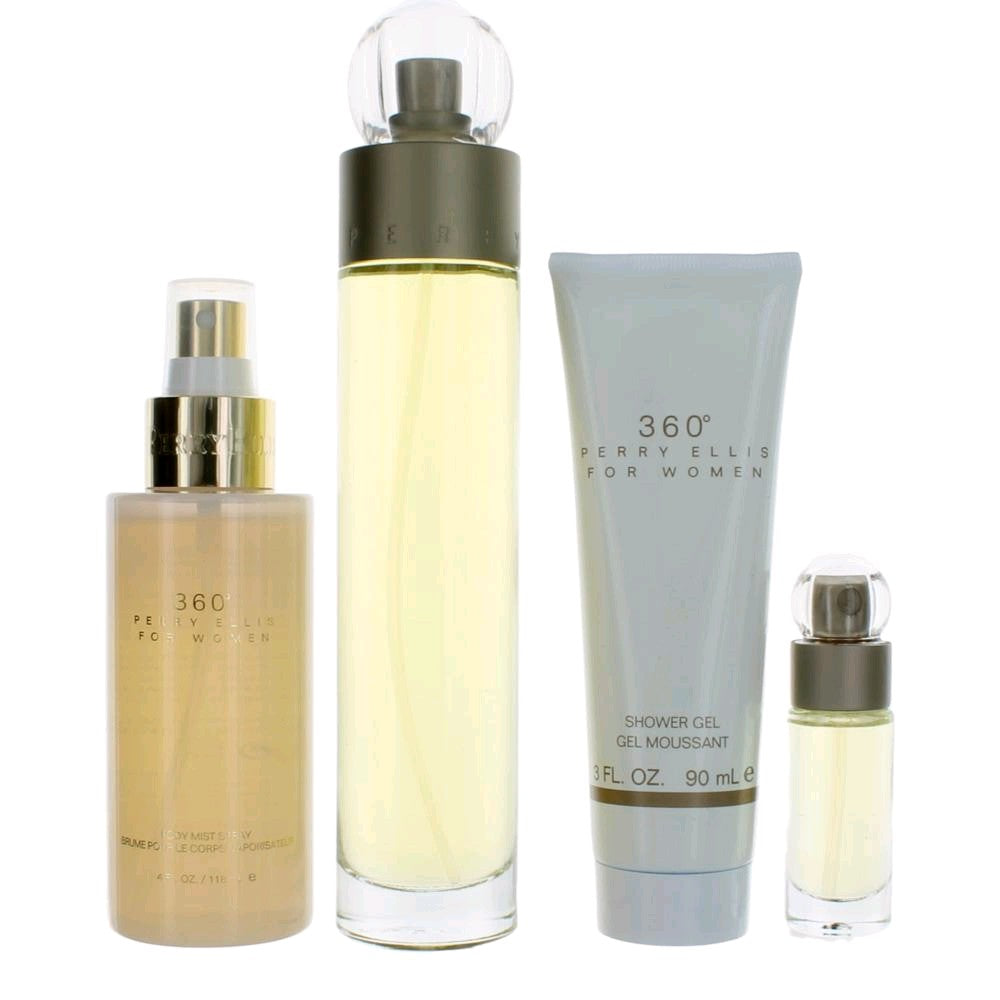 Perry Ellis 360 de Perry Ellis, set de regalo de 4 piezas para mujer