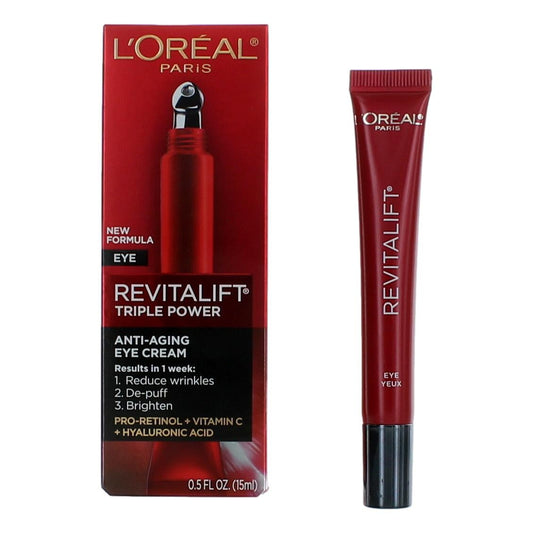 L'Oreal Revitalift Triple Power de L'Oreal, Crema antiedad para ojos de 0.5 oz