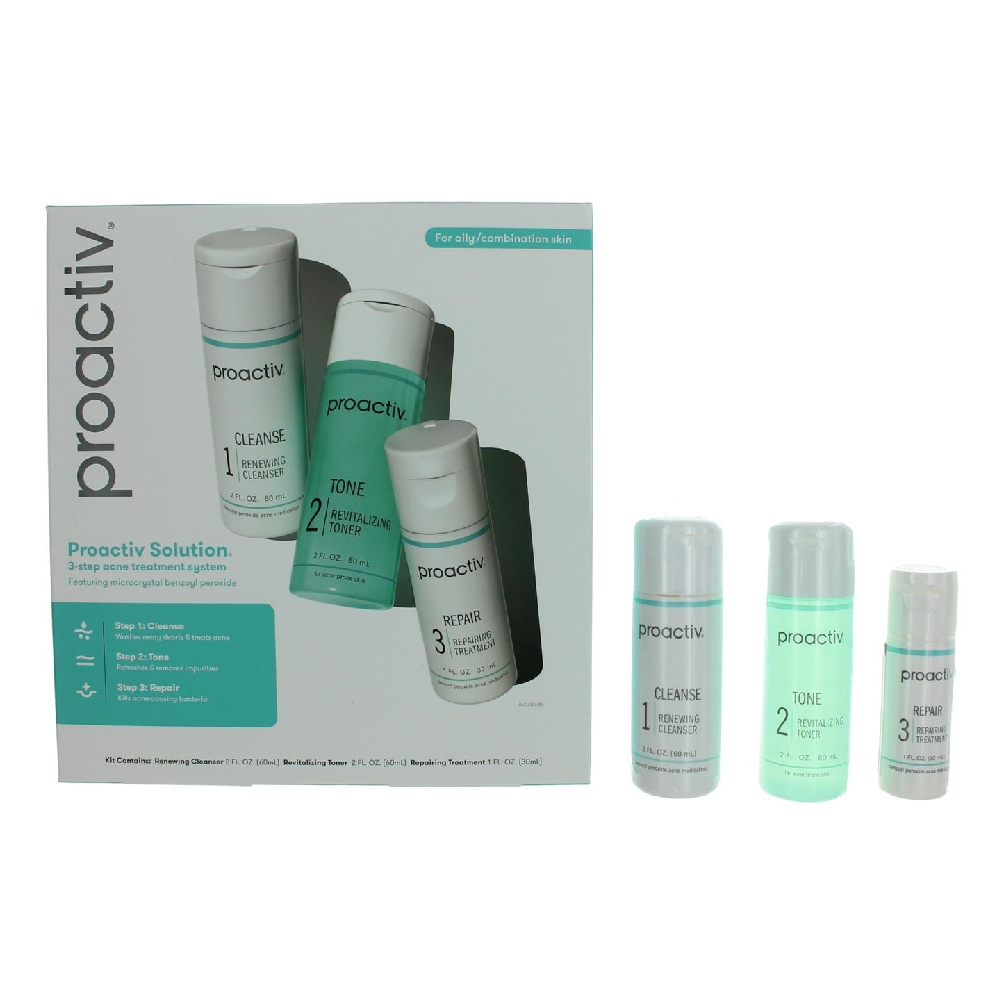 Proactiv Solution de Proactiv, sistema de tratamiento del acné de 3 pasos - Piel grasa/combinada