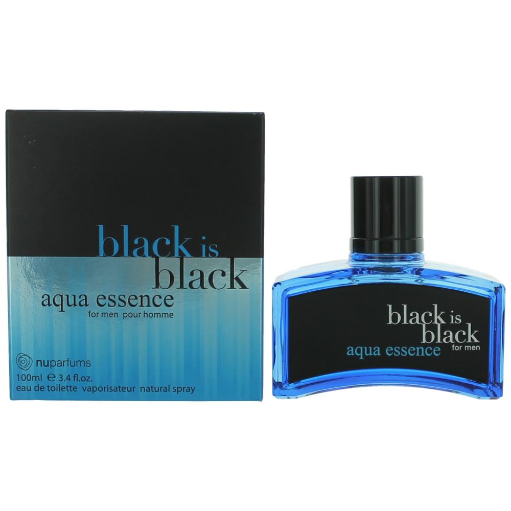 Black is Black Aqua Essence by NuParfums, 3.4 oz Eau De Toilette Spray for Men - 101 Perfume Plus