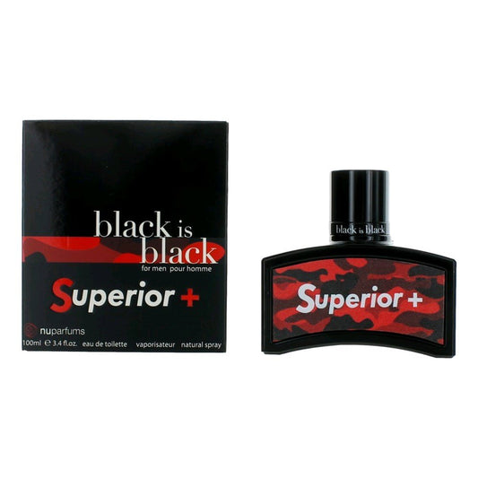 Black is Black Superior by Nu Parfumes, 3.4 oz Eau de Toilette Spray for Men - 101 Perfume Plus