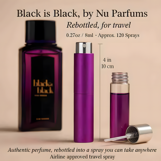 Black Is Black by Nu Parfums - 8ml Travel Spray