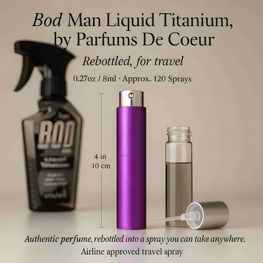 Bod Man Liquid Titanium by Parfums De Coeur - 8ml Travel Spray