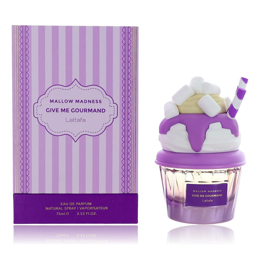 Mallow Madness Give Me Gourmand de Lattafa, Eau de Parfum en spray de 75 ml para mujer