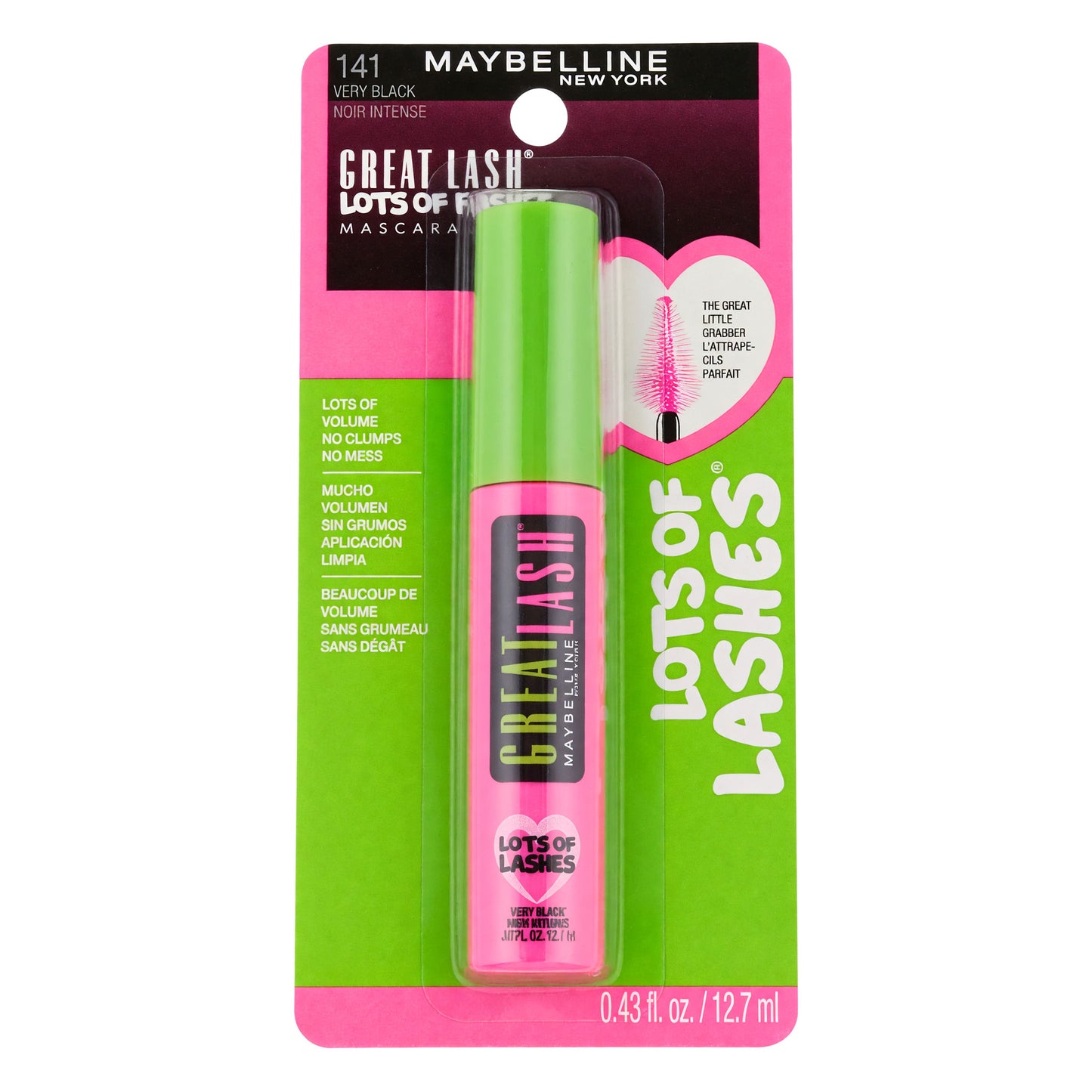Auto Parent - Great Lash Lots of Lashes by Maybelline, 0.43 oz Washable Mascara- 141 Very Black