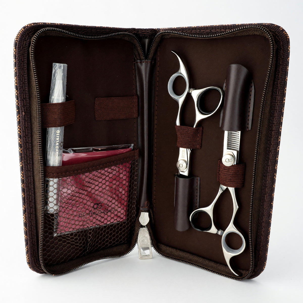 Olivia Garden SilkCut Professional Shear & Thinner Case, 9 Piece Set