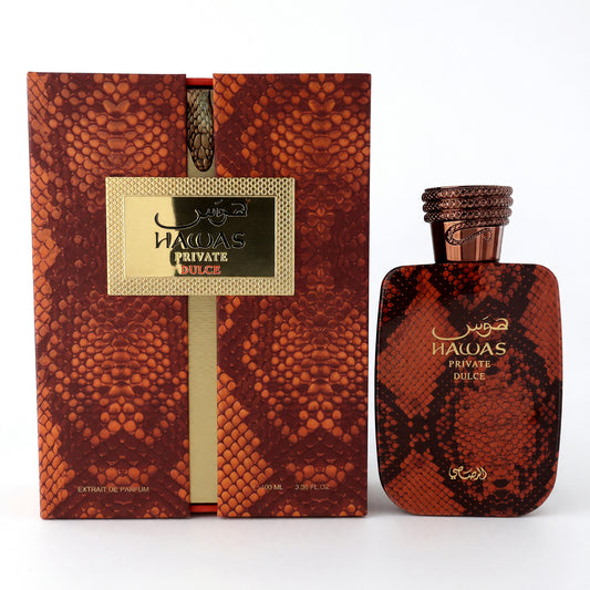 Hawas Private Dulce by Rasasi, 3.3oz Extrait De Parfum Spray for Unisex