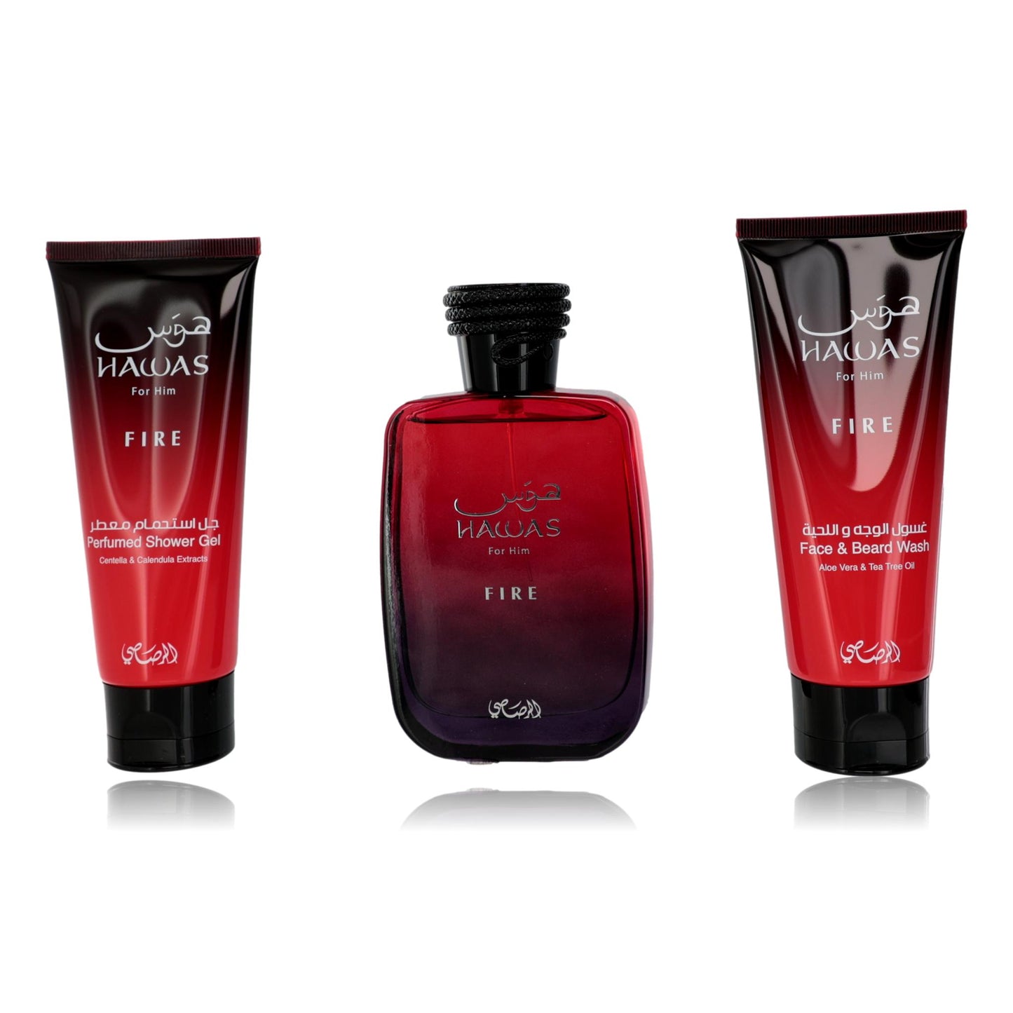 Hawas Fire de Rasasi, set de regalo de 3 piezas unisex