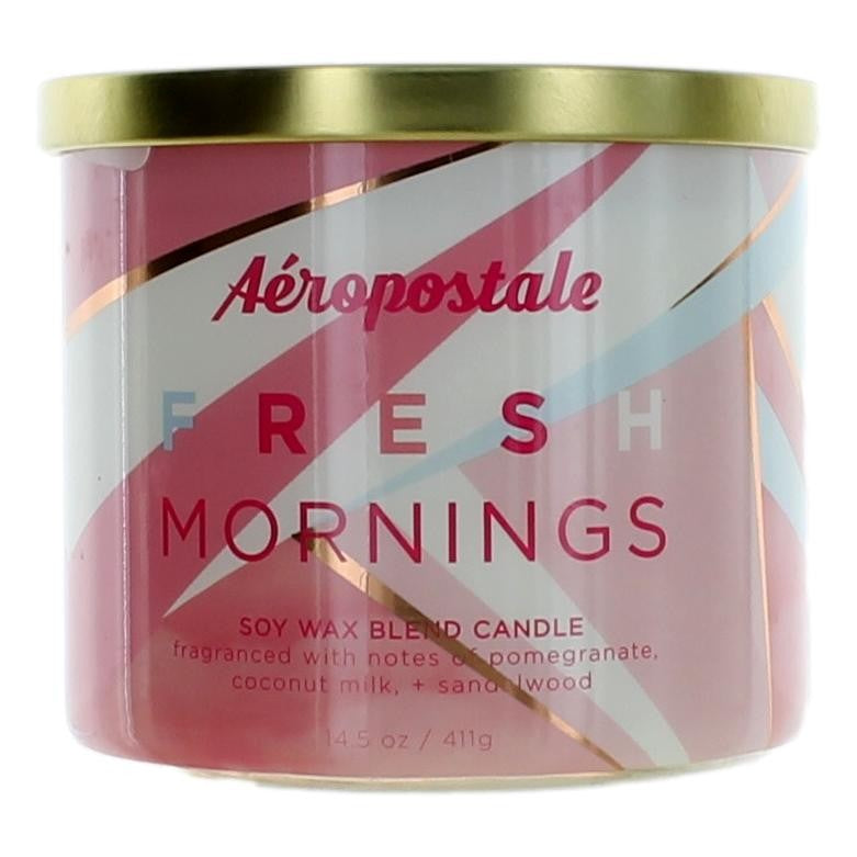 Aeropostale Vela de 3 mechas con mezcla de cera de soja de 14,5 oz - Mañanas frescas