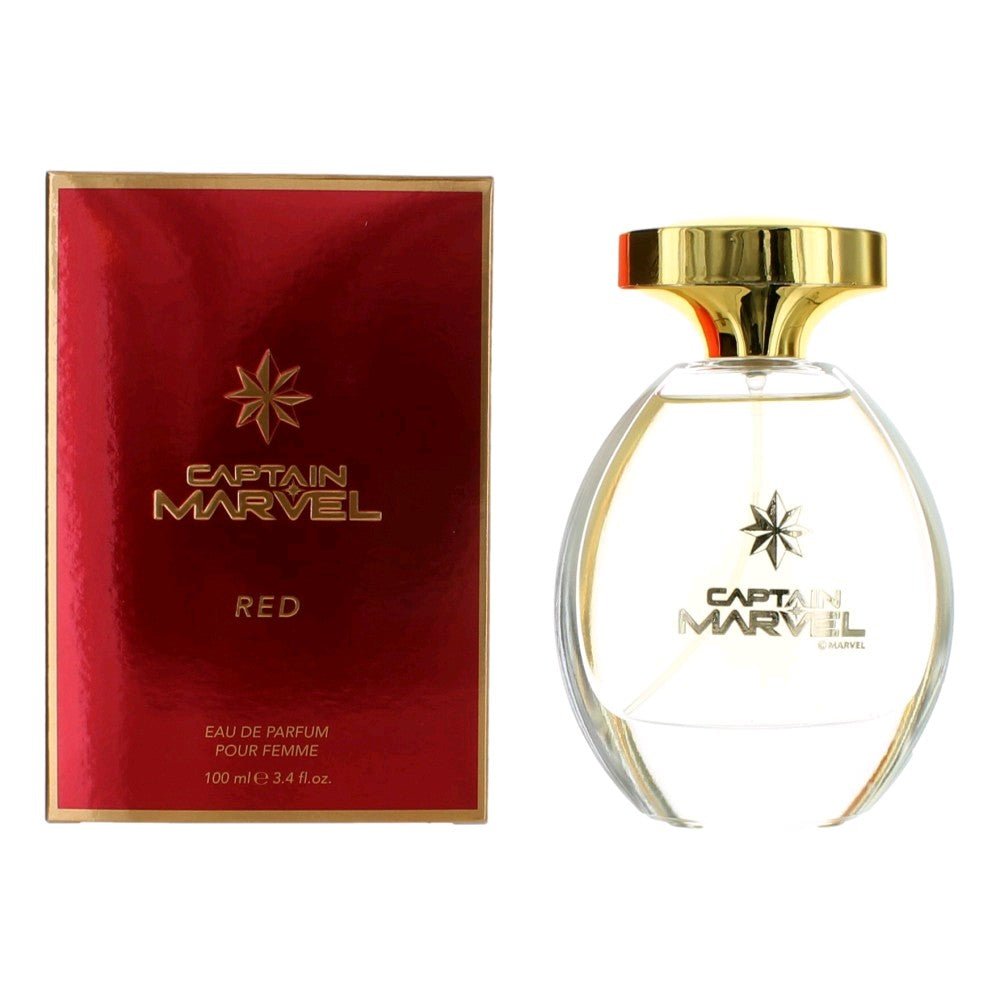 Captain Marvel Red by Marvel, 3.4 oz Eau De Parfum Spray for Women - 101 Perfume Plus