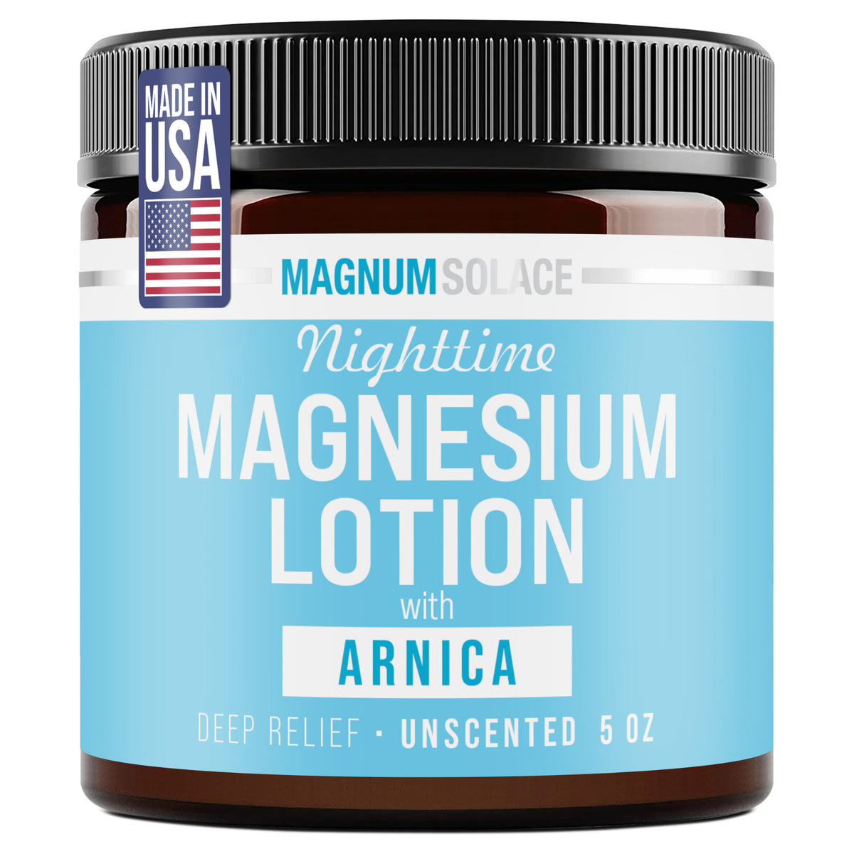 Nighttime Magnesium Lotion with Arnica by Magnum Solace, 5 oz Lotion- Unscented