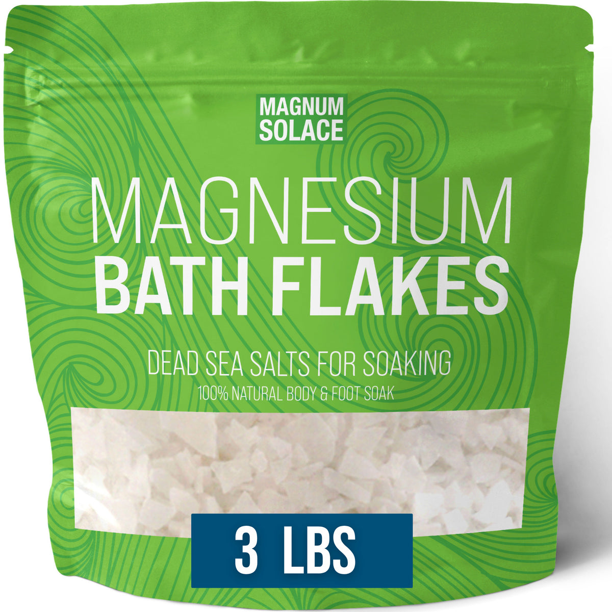 Magnesium Bath Flakes, 3 lbs Dead Sea Salts for Soaking - Unscented