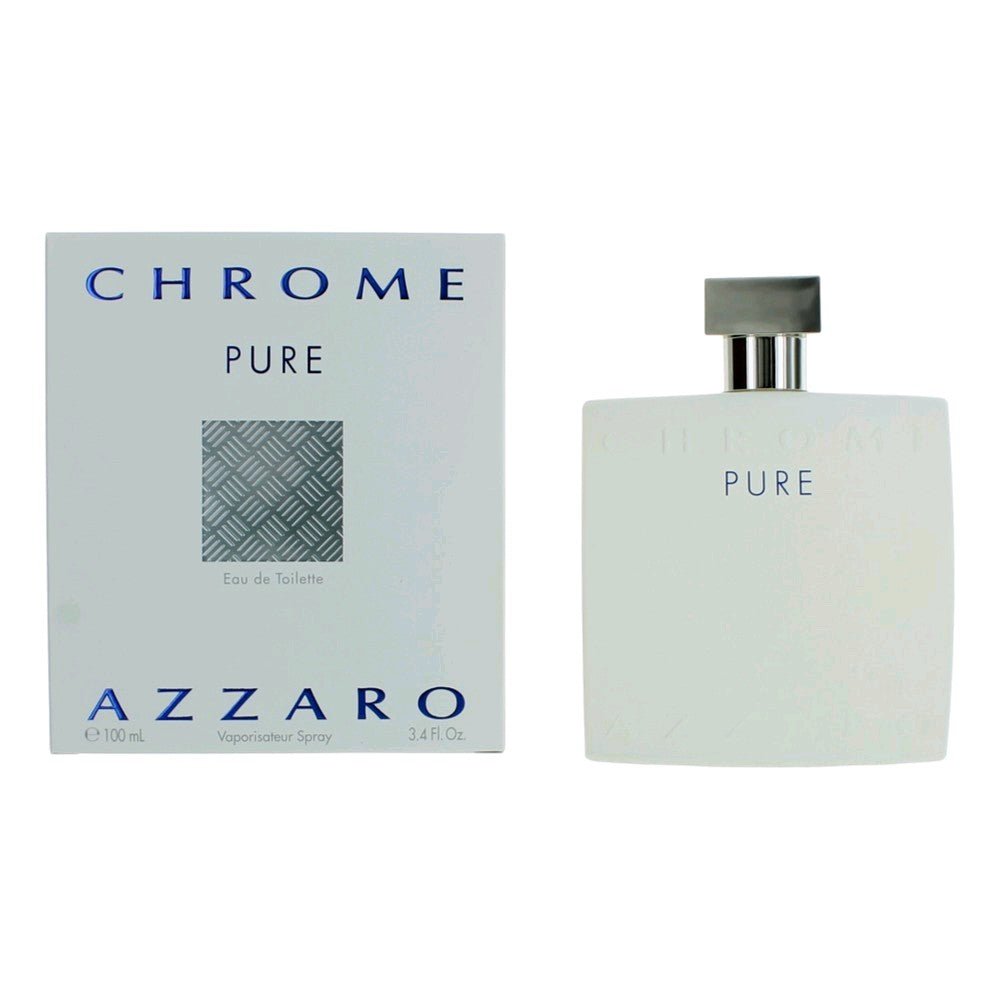 Chrome Pure by Azzaro, 3.4 oz Eau De Toilette Spray for Men - 101 Perfume Plus