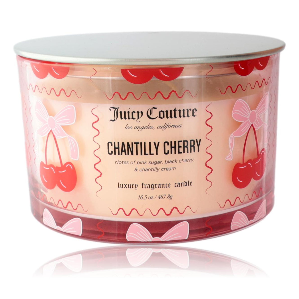  Juicy Couture 16.5 oz Soy Wax Blend 3 Wick Candle - Chantilly Cherry 