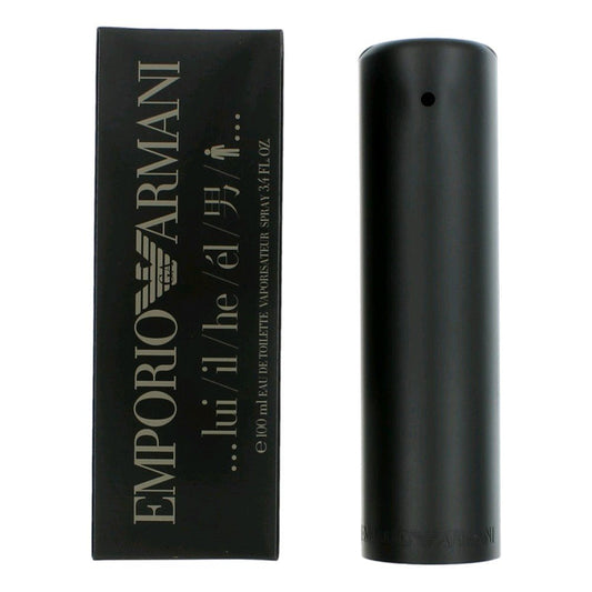 Emporio Armani He by Giorgio Armani, 3.4 oz Eau De Toilette Spray for Men - 101 Perfume Plus