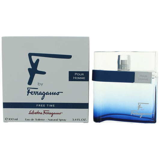 F Free Time by Salvatore Ferragamo, 3.4 oz Eau De Toilette Spray for Men - 101 Perfume Plus