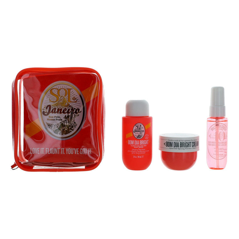 Bom Dia Bright Jet Set by Sol De Janeiro, 3 Piece Gift Set