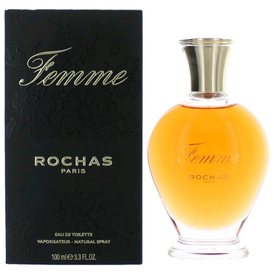 Femme by Rochas, 3.3 oz Eau De Toilette Spray for Women - 101 Perfume Plus