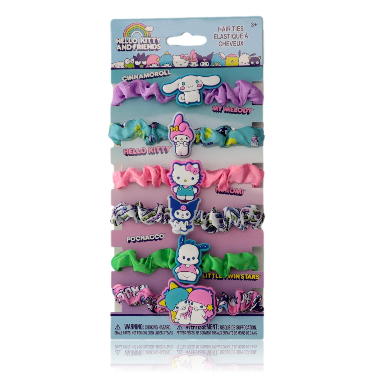 Hello Kitty & Friends Hair Tie Set by Sanrio, 6 Pack for Kids